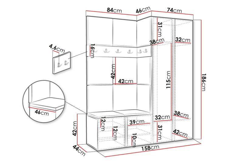 Hollan Hallmöbelset - Möbler - Hallmöbler - Möbelset för hall & entre