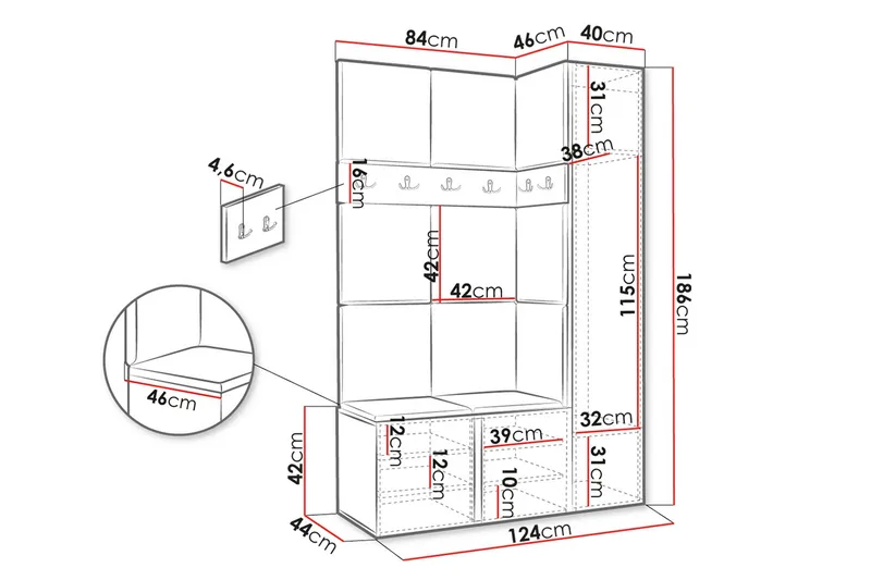 Hollan Hallmöbelset - Möbler - Hallmöbler - Möbelset för hall & entre