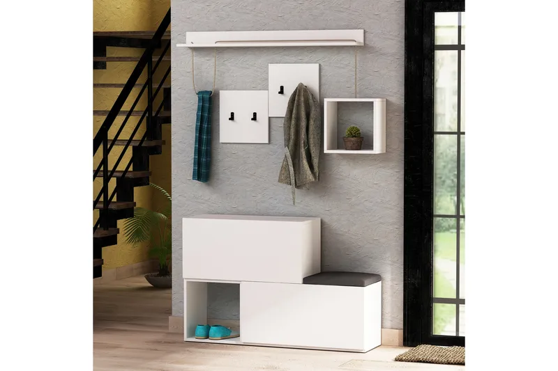 Homitis Hallförvaring - Vit - Möbler - Hallmöbler - Möbelset för hall & entre