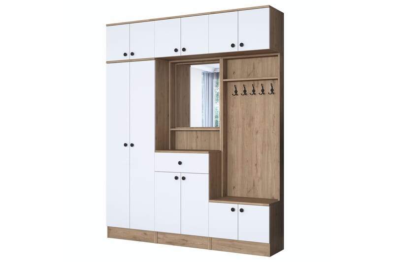 Honny Hallmöbelset Brun/Vit - Hanah Home - Möbler - Hallmöbler - Möbelset för hall & entre