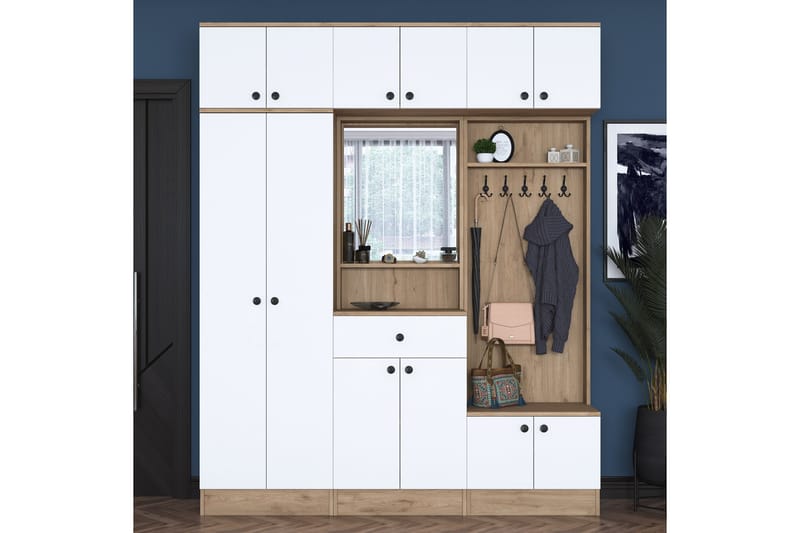 Honny Hallmöbelset Brun/Vit - Hanah Home - Möbler - Hallmöbler - Möbelset för hall & entre