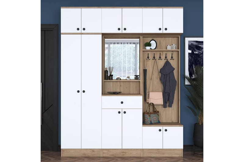 Honny Hallmöbelset Brun/Vit - Hanah Home - Möbler - Hallmöbler - Möbelset för hall & entre
