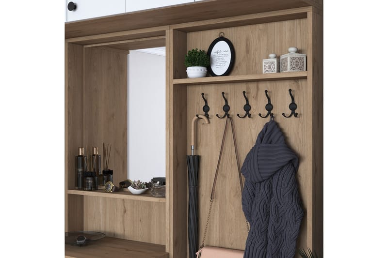 Honny Hallmöbelset Brun/Vit - Hanah Home - Möbler - Hallmöbler - Möbelset för hall & entre