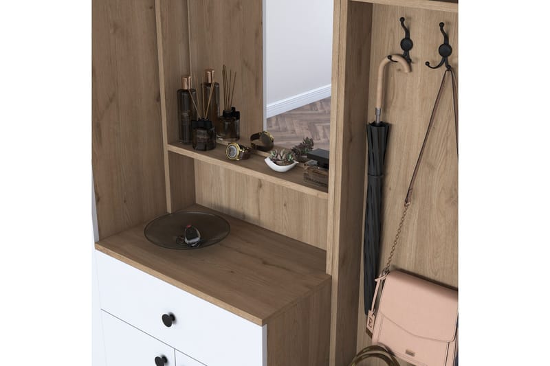 Honny Hallmöbelset Brun/Vit - Hanah Home - Möbler - Hallmöbler - Möbelset för hall & entre