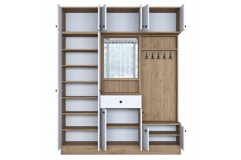 Honny Hallmöbelset Brun/Vit - Hanah Home - Möbler - Hallmöbler - Möbelset för hall & entre