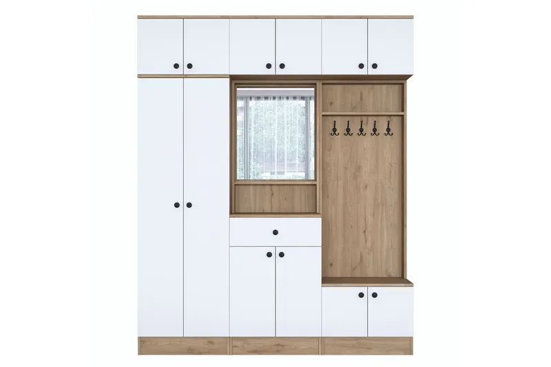 Honny Hallmöbelset Brun/Vit - Hanah Home - Möbler - Hallmöbler - Möbelset för hall & entre