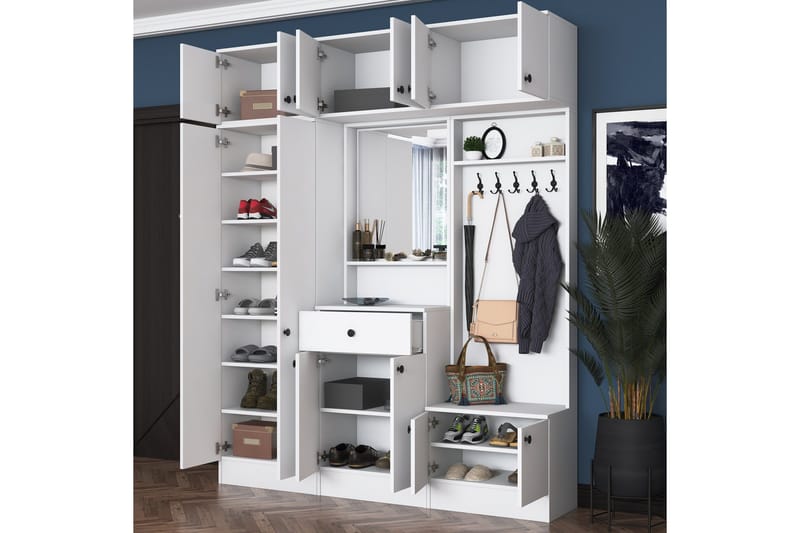 Honny Hallmöbelset Vit - Hanah Home - Möbler - Hallmöbler - Möbelset för hall & entre