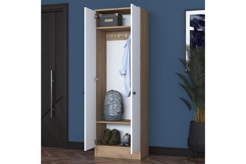 Hooda Hallmöbelset Vit/Brun - Hanah Home - Möbler - Hallmöbler - Möbelset för hall & entre