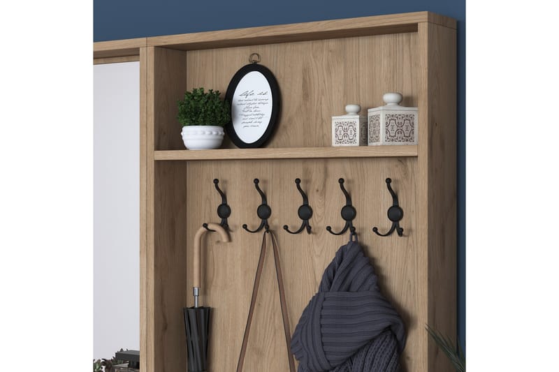 Hooda Hallmöbelset Vit/Brun - Hanah Home - Möbler - Hallmöbler - Möbelset för hall & entre