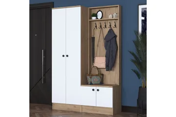 Hooda Hallmöbelset Vit/Brun - Hanah Home - Möbler - Hallmöbler - Möbelset för hall & entre