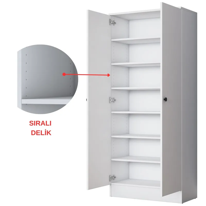 Jornes Hallställ 199,4x182,2x37,5 cm - Vit - Möbler - Hallmöbler - Möbelset för hall & entre
