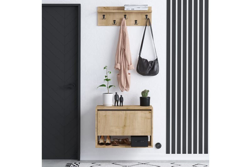 Kendrix Hallmöbelset Ljusbrun - Hanah Home - Möbler - Hallmöbler - Möbelset för hall & entre