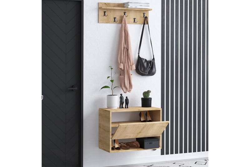 Kendrix Hallmöbelset Ljusbrun - Hanah Home - Möbler - Hallmöbler - Möbelset för hall & entre