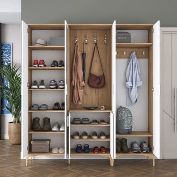 Matlerd Hallställ 180x198,6x37,5 cm - Valn öt och vit - Möbler - Hallmöbler - Möbelset för hall & entre