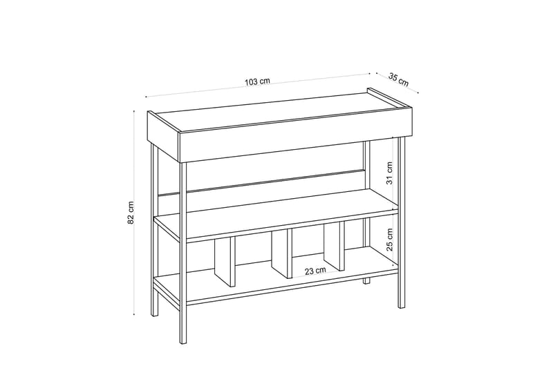 Acrona Hallmöbelset 35x103 cm - Natur/Vit - Möbler - Hallmöbler - Möbelset för hall & entre