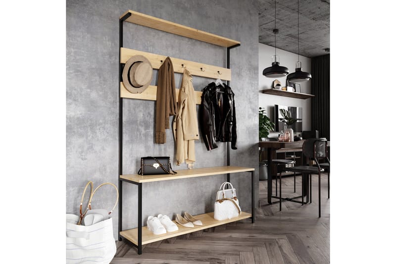 Akdere Hallmöbelset 120 cm - Natur - Möbler - Hallmöbler - Möbelset för hall & entre