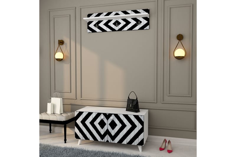 Amerbach Hallmöbelset 55x100 cm - Natur/Vit - Möbler - Hallmöbler - Möbelset för hall & entre