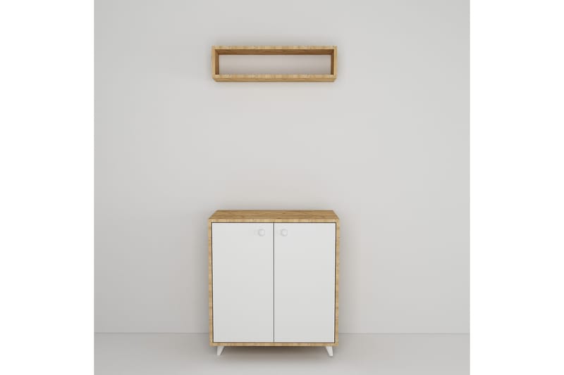 Anahurtig Hallmöbelset 80x80 cm - Natur/Vit - Möbler - Hallmöbler - Möbelset för hall & entre