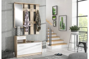 Breslau Hallmöbelset 98x180 cm - Beige/Vit - Möbler - Hallmöbler - Möbelset för hall & entre