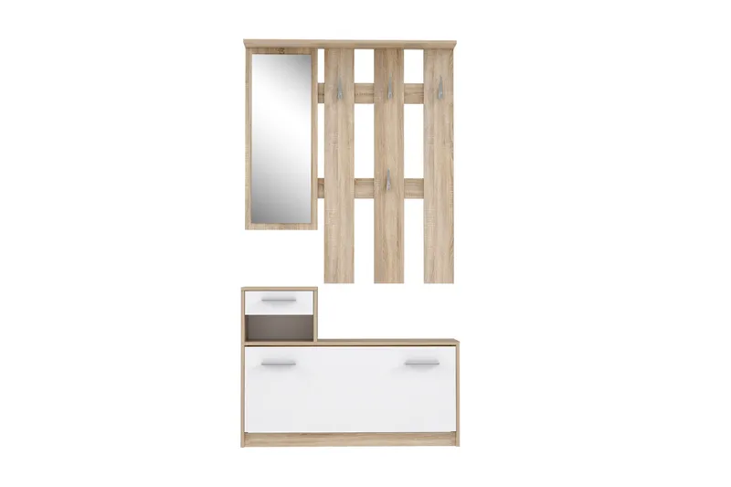Breslau Hallmöbelset 98x180 cm - Beige/Vit - Möbler - Hallmöbler - Möbelset för hall & entre