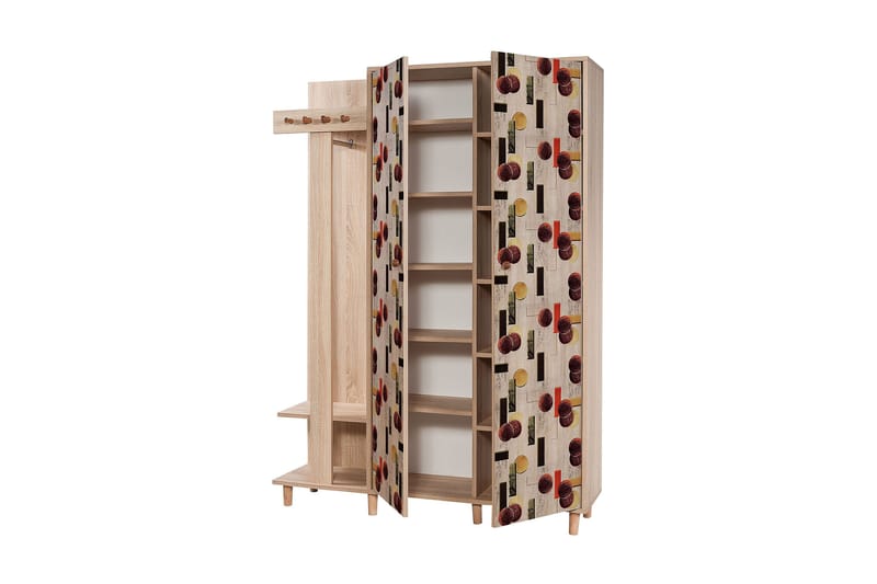 Brokind Klädförvaring 135 cm - Brun/Ek - Möbler - Hallmöbler - Möbelset för hall & entre