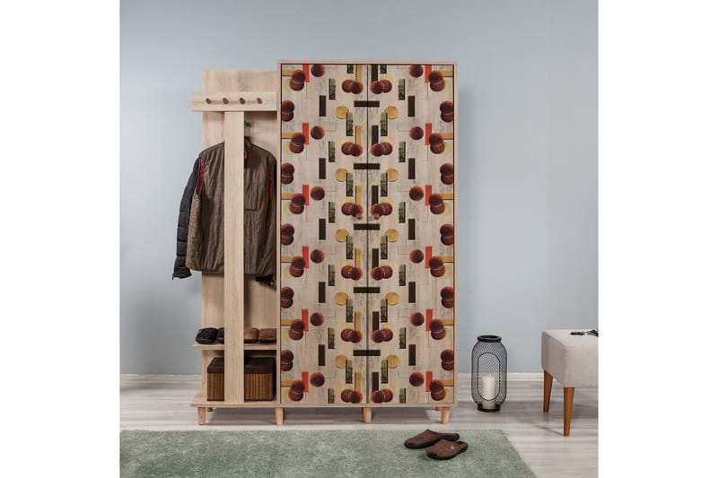Brokind Klädförvaring 135 cm - Brun/Ek - Möbler - Hallmöbler - Möbelset för hall & entre