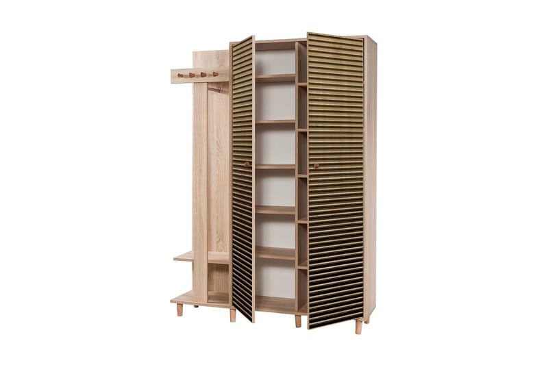 Brokind Klädförvaring 135 cm - Brun/Flerfärgad - Möbler - Hallmöbler - Möbelset för hall & entre
