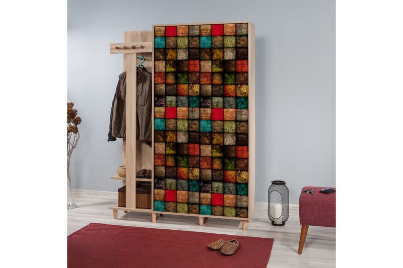 Brokind Klädförvaring 135 cm - Brun/Röd - Möbler - Hallmöbler - Möbelset för hall & entre