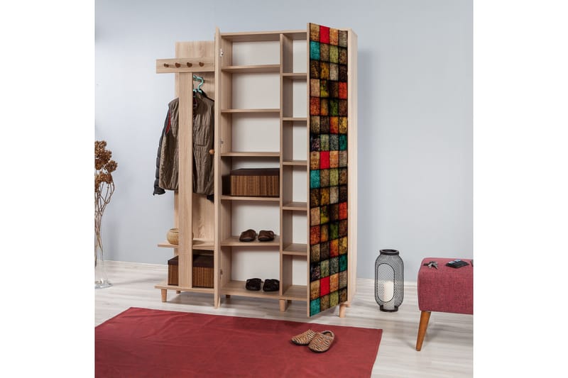 Brokind Klädförvaring 135 cm - Brun/Röd - Möbler - Hallmöbler - Möbelset för hall & entre