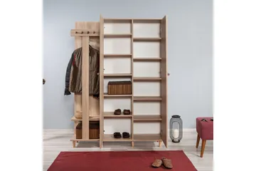 Brokind Klädförvaring 135 cm - Ek/Brun - Möbler - Hallmöbler - Möbelset för hall & entre