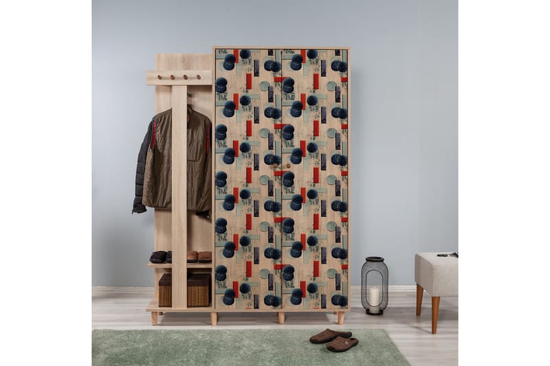 Brokind Klädförvaring 135 cm - Flerfärgad - Möbler - Hallmöbler - Möbelset för hall & entre