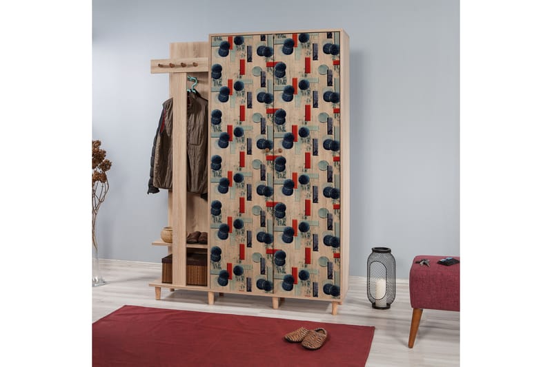 Brokind Klädförvaring 135 cm - Flerfärgad - Möbler - Hallmöbler - Möbelset för hall & entre