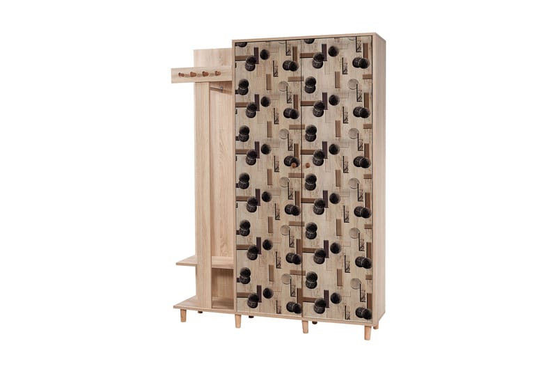 Brokind Klädförvaring 135 cm - Flerfärgad/Ek - Möbler - Hallmöbler - Möbelset för hall & entre