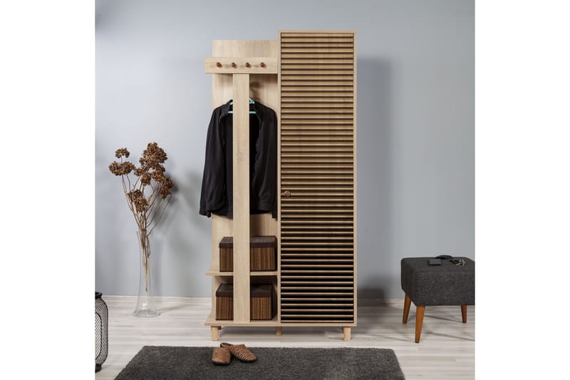 Brokind Klädförvaring 90 cm - Brun - Möbelset för hall & entre - Hallförvaring