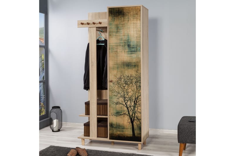 Brokind Klädförvaring 90 cm - Brun - Möbler - Hallmöbler - Möbelset för hall & entre