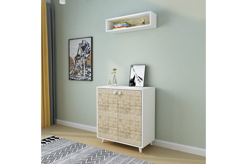 Campdes Hallmöbelset 80x80 cm - Natur/Vit - Möbler - Hallmöbler - Möbelset för hall & entre