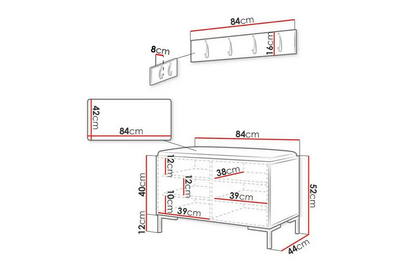 Dunvegan Hallmöbelset 84x44 cm Brown - Möbler - Hallmöbler - Möbelset för hall & entre