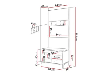 Dunvegan Hallmöbelset 84x46 cm - Mörkbrun - Möbler - Hallmöbler - Möbelset för hall & entre