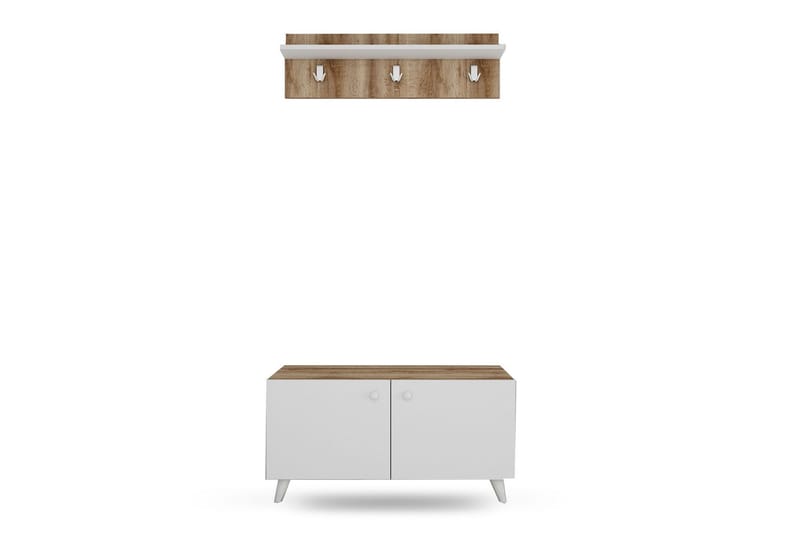 Elbeerre Hallmöbelset 40x100 cm - Natur/Vit - Möbler - Hallmöbler - Möbelset för hall & entre