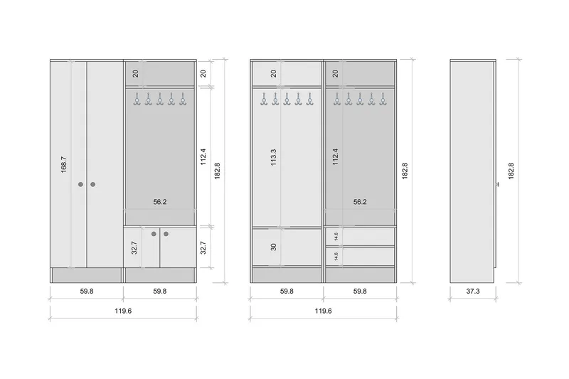 Erickslund Hallmöbelset - Vit - Möbler - Hallmöbler - Möbelset för hall & entre