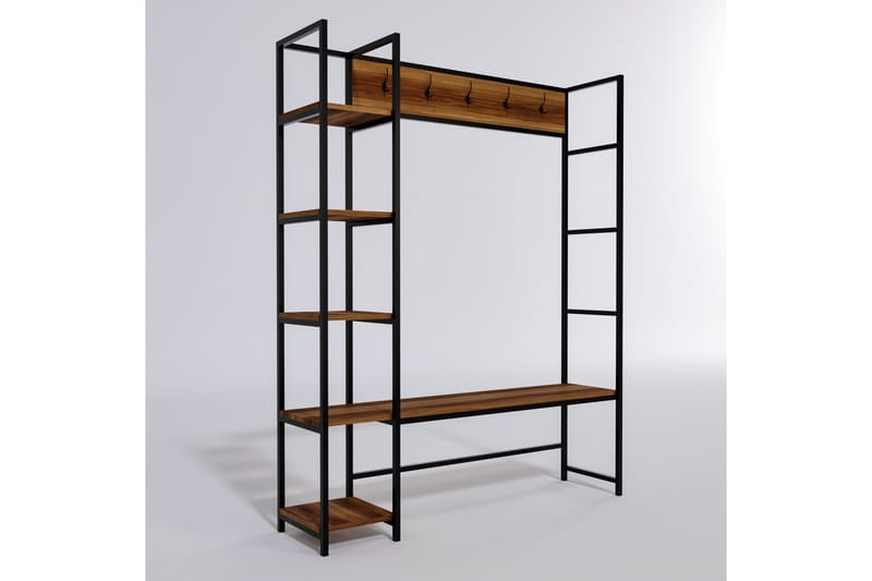 Gambetta Hallmöbelset 145 cm - Mörkbrun - Möbler - Hallmöbler - Möbelset för hall & entre