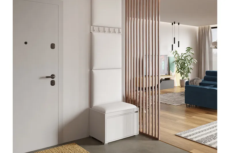 Grawis Hallmöbel med Klädkrokar + Skolåda - Vit - Möbler - Hallmöbler - Möbelset för hall & entre