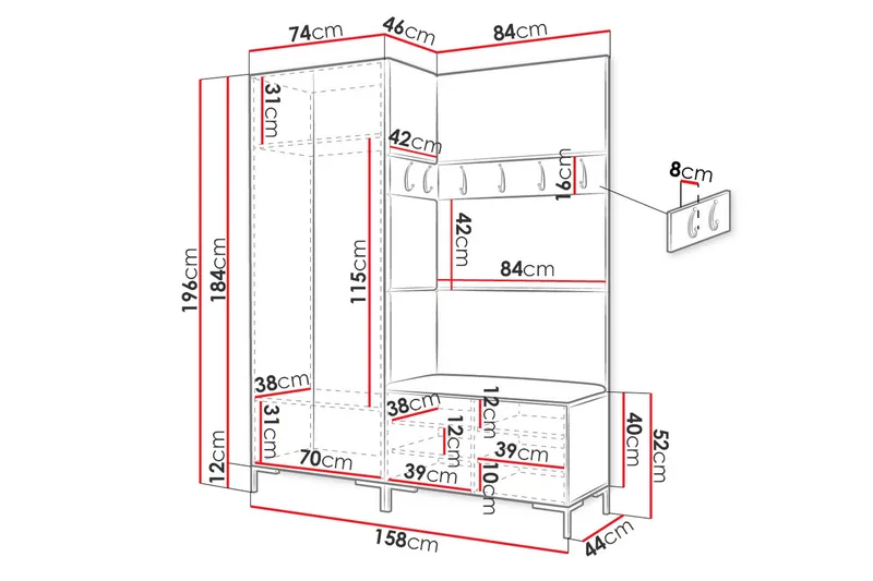 Hallförvaring - Möbler - Hallmöbler - Möbelset för hall & entre