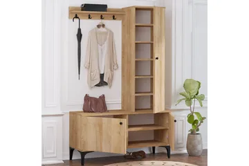 Hallmöbelset 40x110 cm - Natur/Svart - Möbler - Hallmöbler - Möbelset för hall & entre