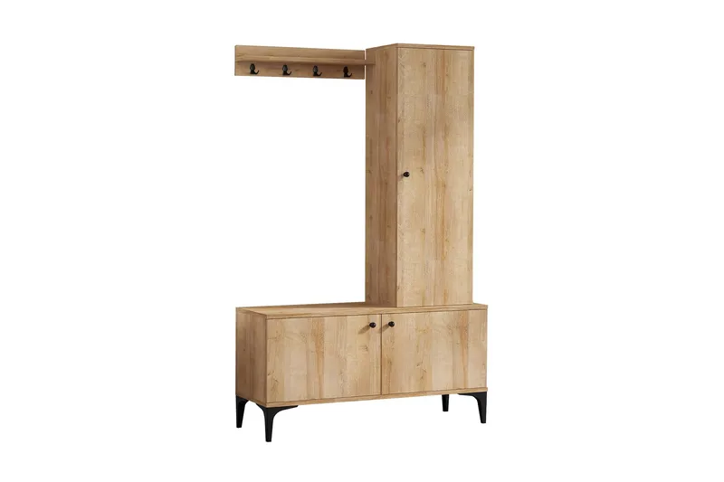 Hallmöbelset 40x110 cm - Natur/Svart - Möbler - Hallmöbler - Möbelset för hall & entre