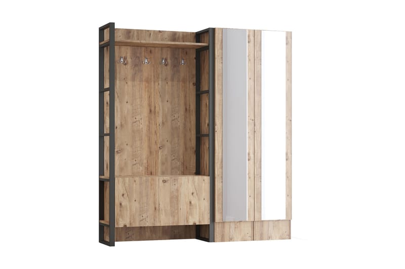 Hardyng Hallmöbelset 34x90 cm Dubbel Höger - Natur - Möbler - Hallmöbler - Möbelset för hall & entre