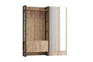 Hardyng Hallmöbelset 34x90 cm Dubbel Höger - Natur - Möbler - Hallmöbler - Möbelset för hall & entre