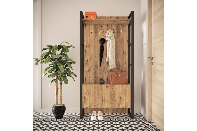 Hardyng Hallmöbelset 34x90 cm Dubbel Vänster - Natur - Möbler - Hallmöbler - Möbelset för hall & entre