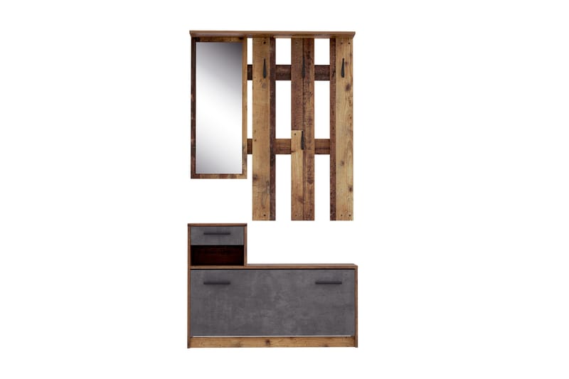 Haysville Hallmöbelset 98x180 cm - Brun/Grå - Möbler - Hallmöbler - Möbelset för hall & entre