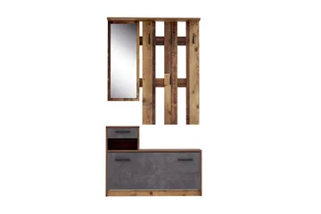 Haysville Hallmöbelset 98x180 cm - Brun/Grå - Möbler - Hallmöbler - Möbelset för hall & entre
